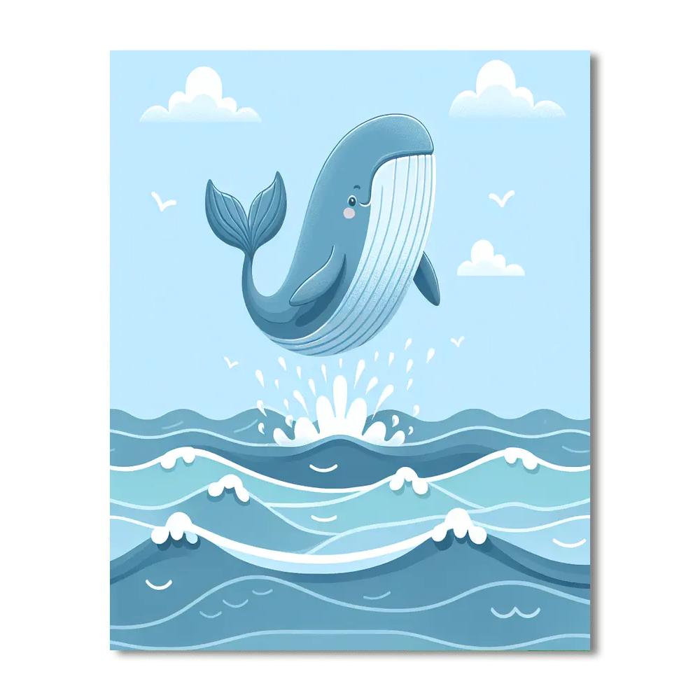 Whale's Wonder Wave Number Painting