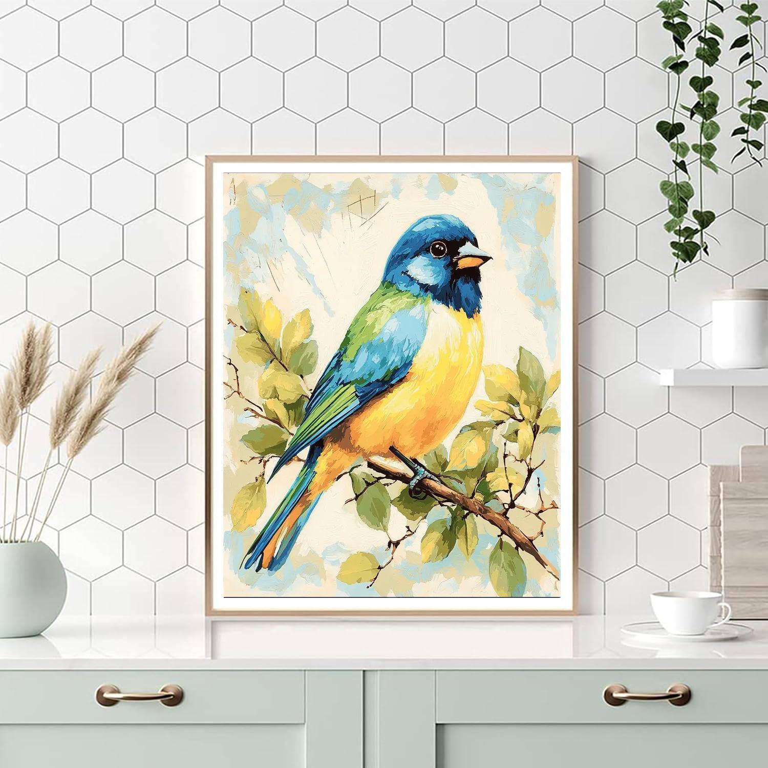 Leonardo Da Vinci Inspired Feathered Beauty  Number Painting