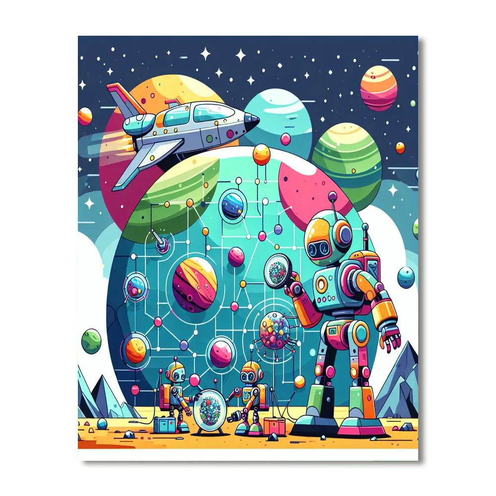 Robotic Space Exploration Painting Number Kit