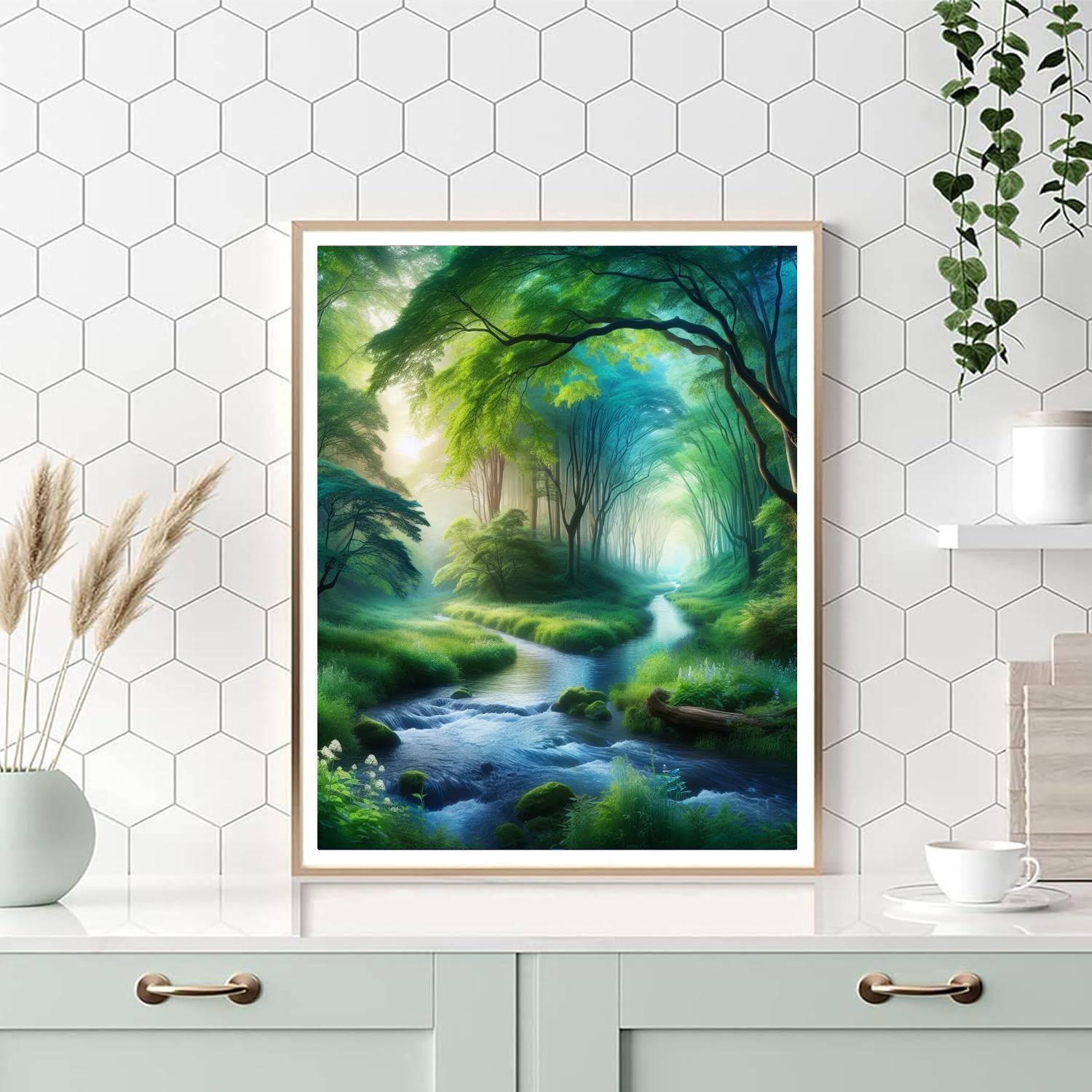 Forest Stream Serenity Paint By Number
