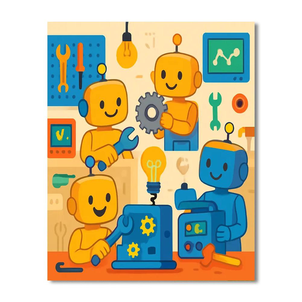 Robot Builders' Lab Paint By Numbers Kits