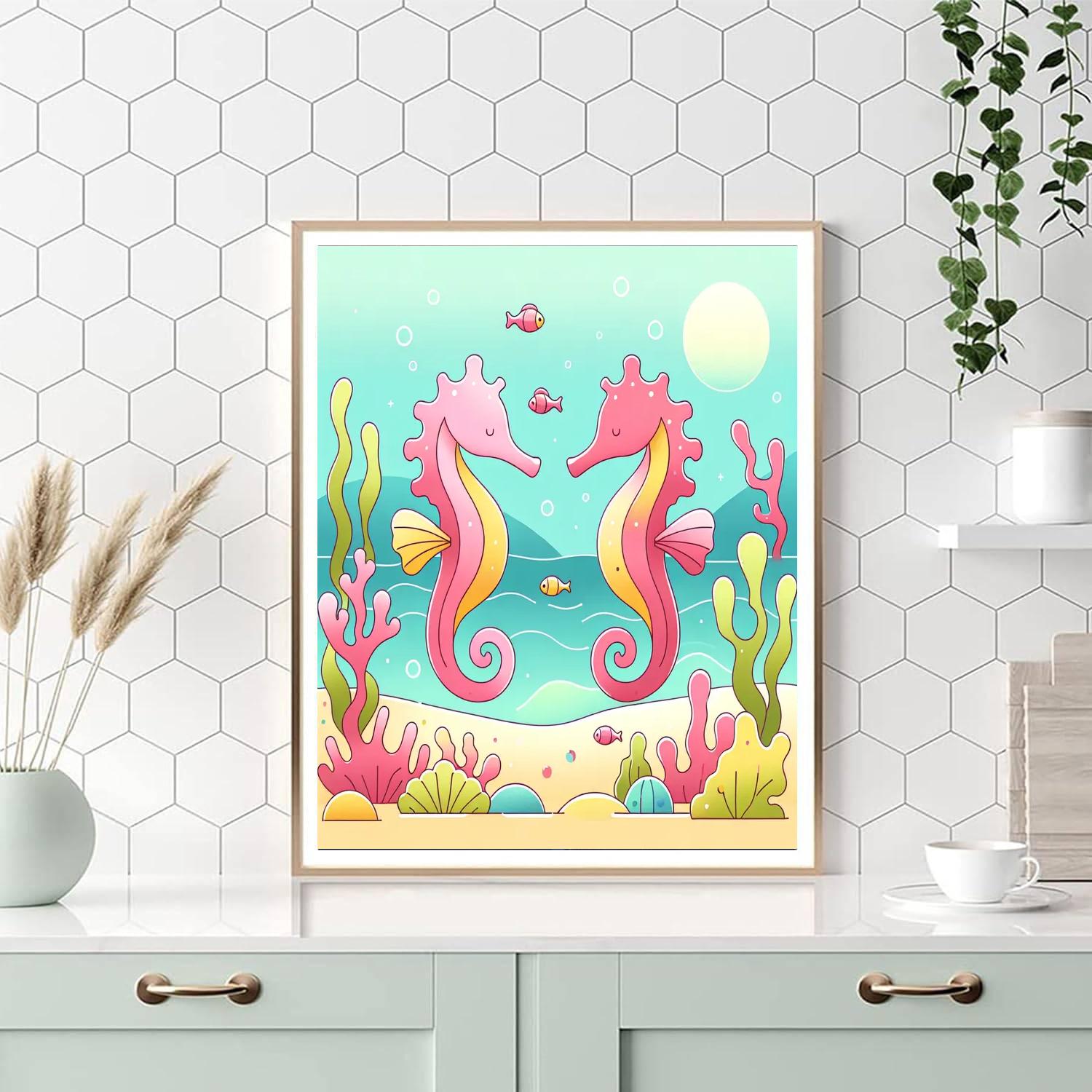 Dreamy Seahorse Lagoon Paint By Numbers