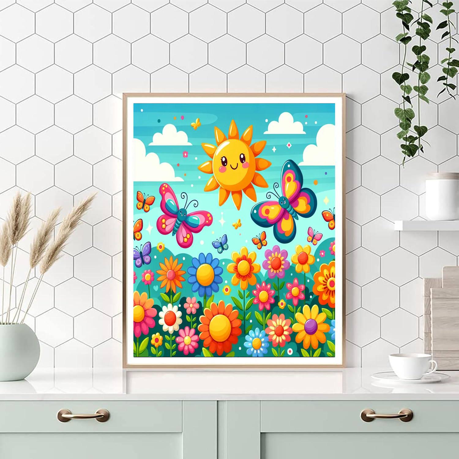 Sunny Butterfly Garden Numbered Painting Kits