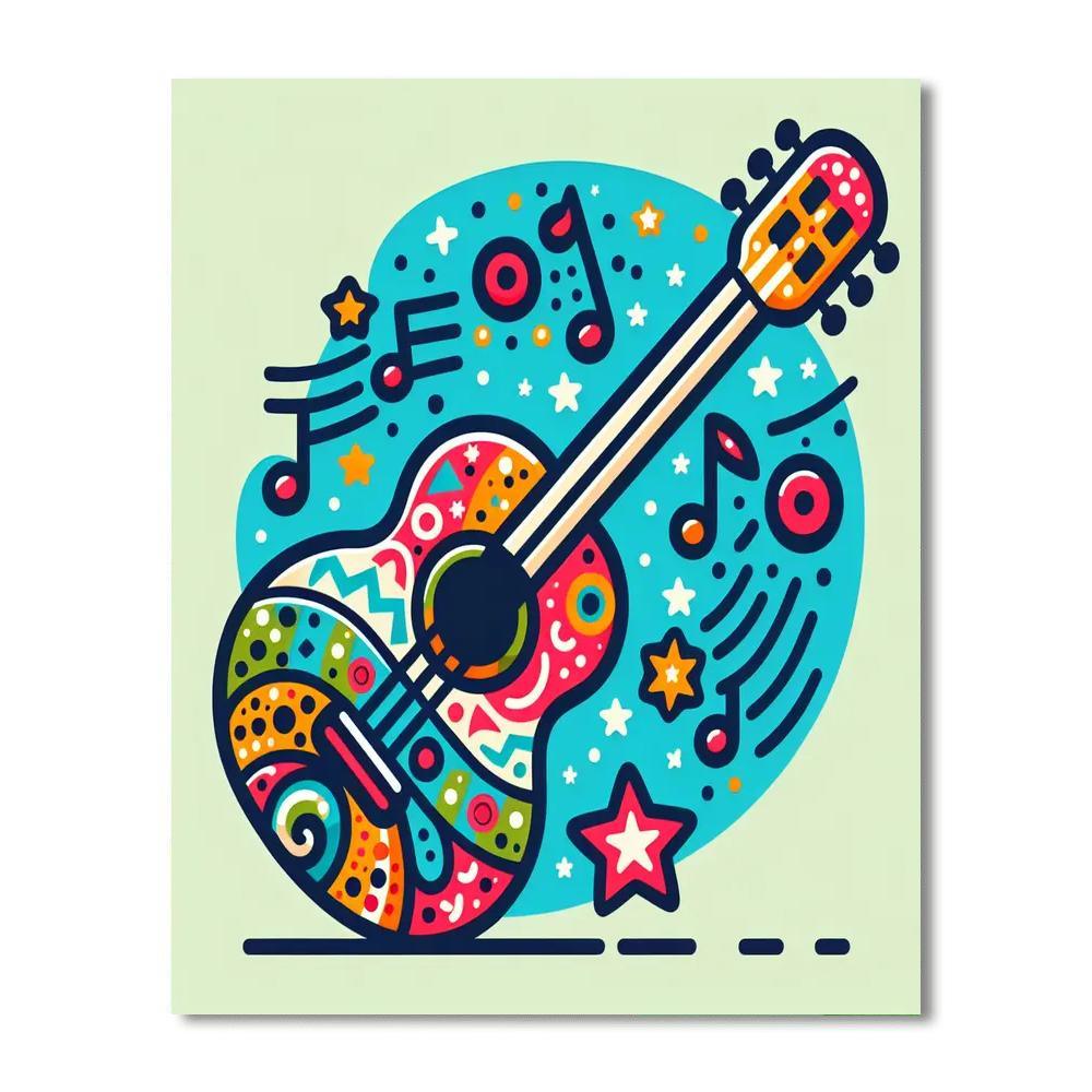 Funky Guitar Paint By Numbers