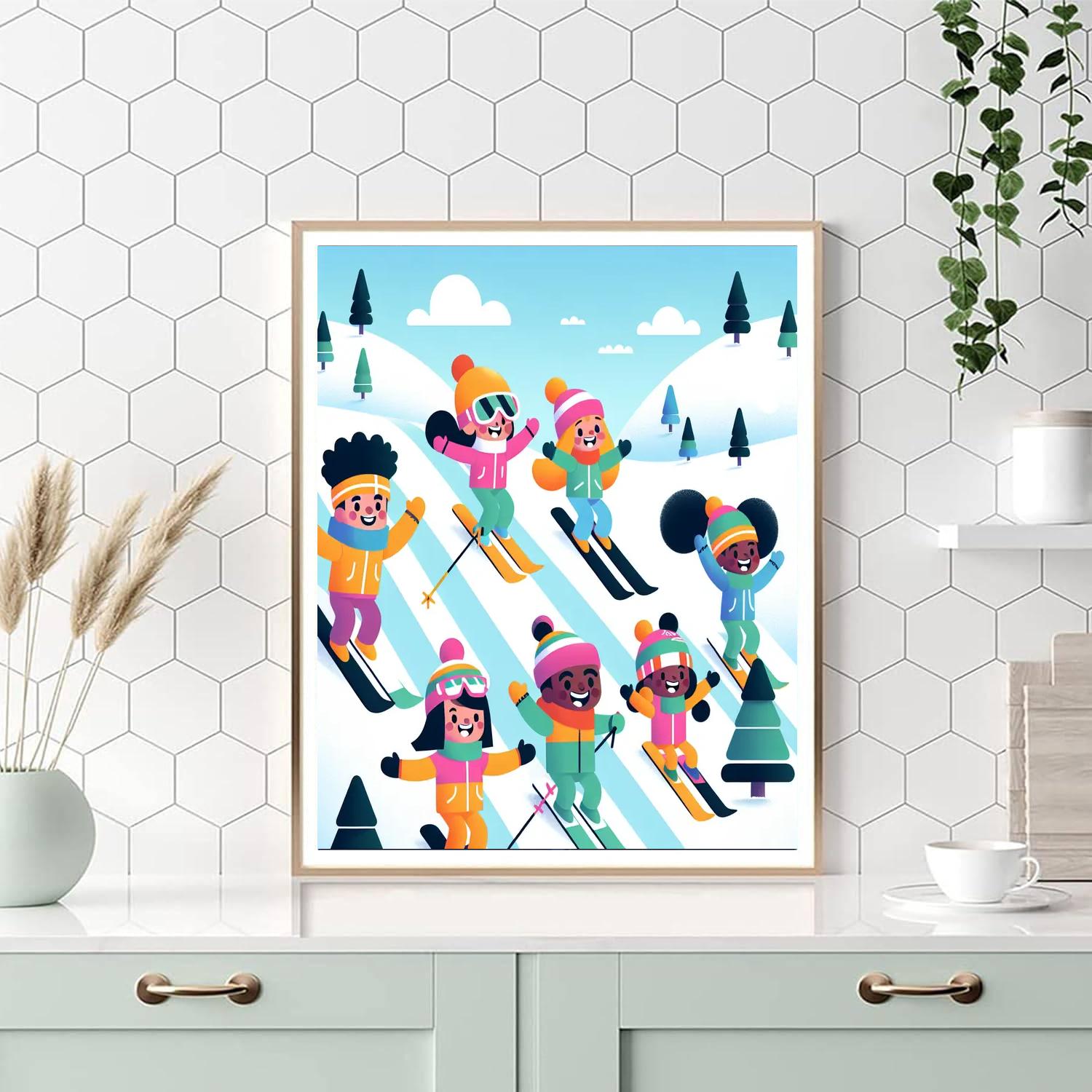 Skiing Adventure Journey Numbered Painting Kits