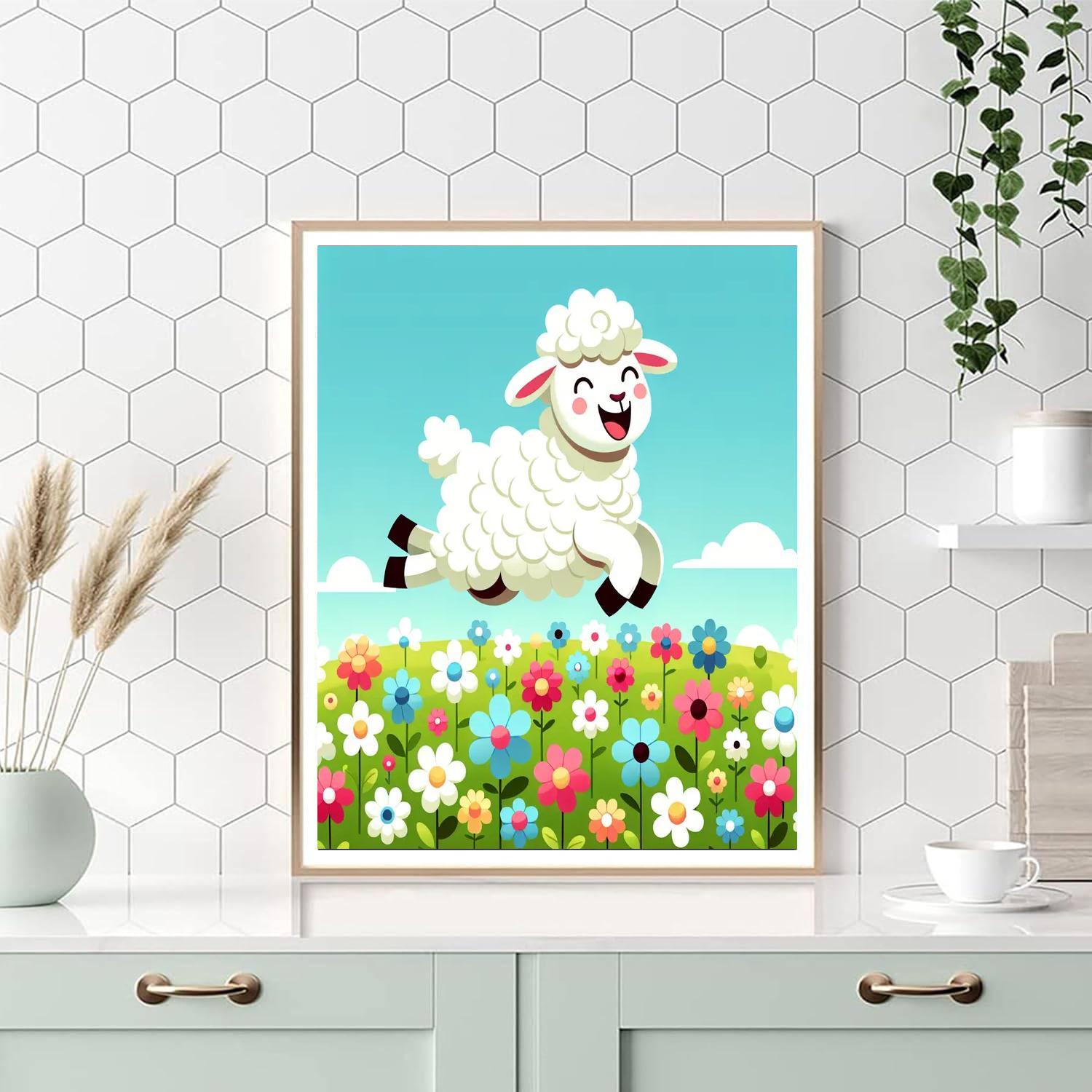 Cute Sheep Painting By Numbers Kit