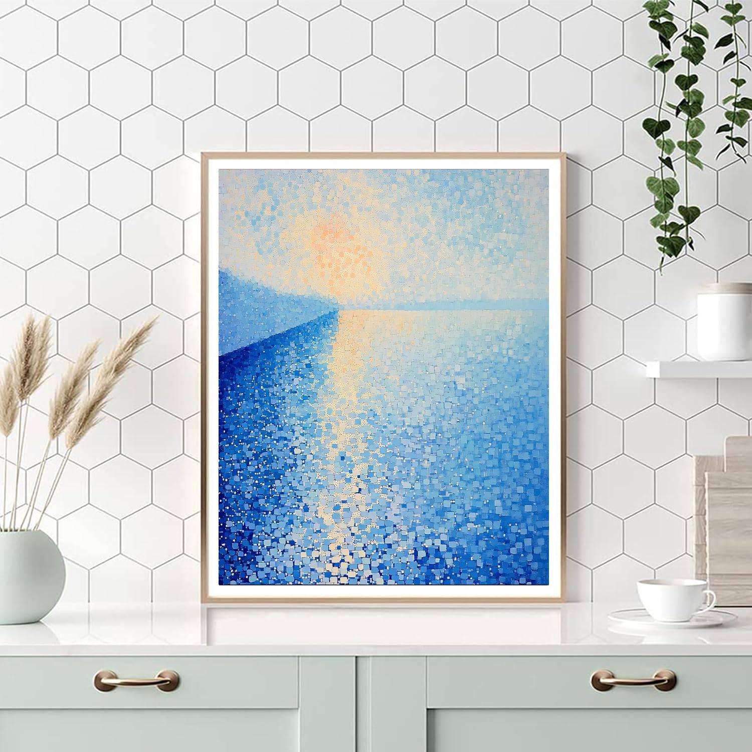 Georges Seurat Inspired Dreamlike Reflection  Paint By Numbers Art