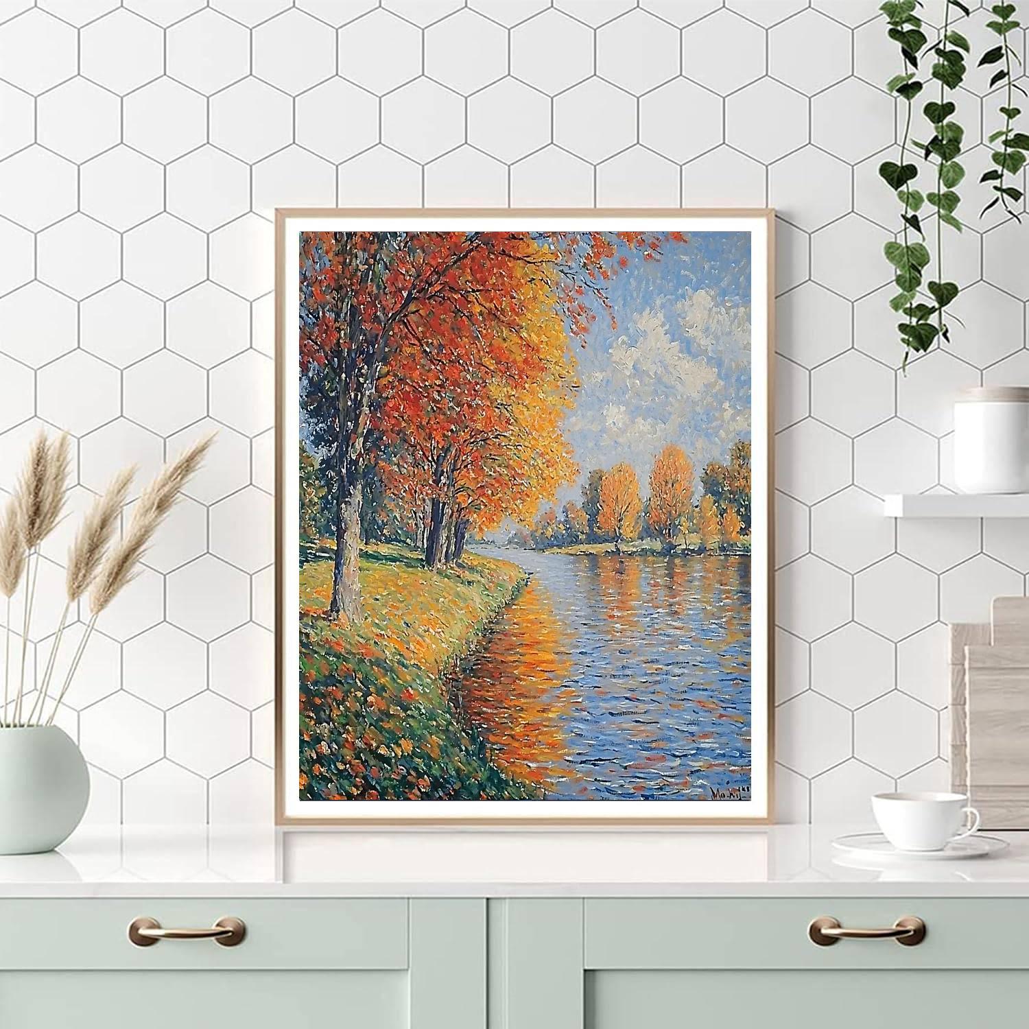 Claude Monet Inspired Shades Of Autumn  Number Painting