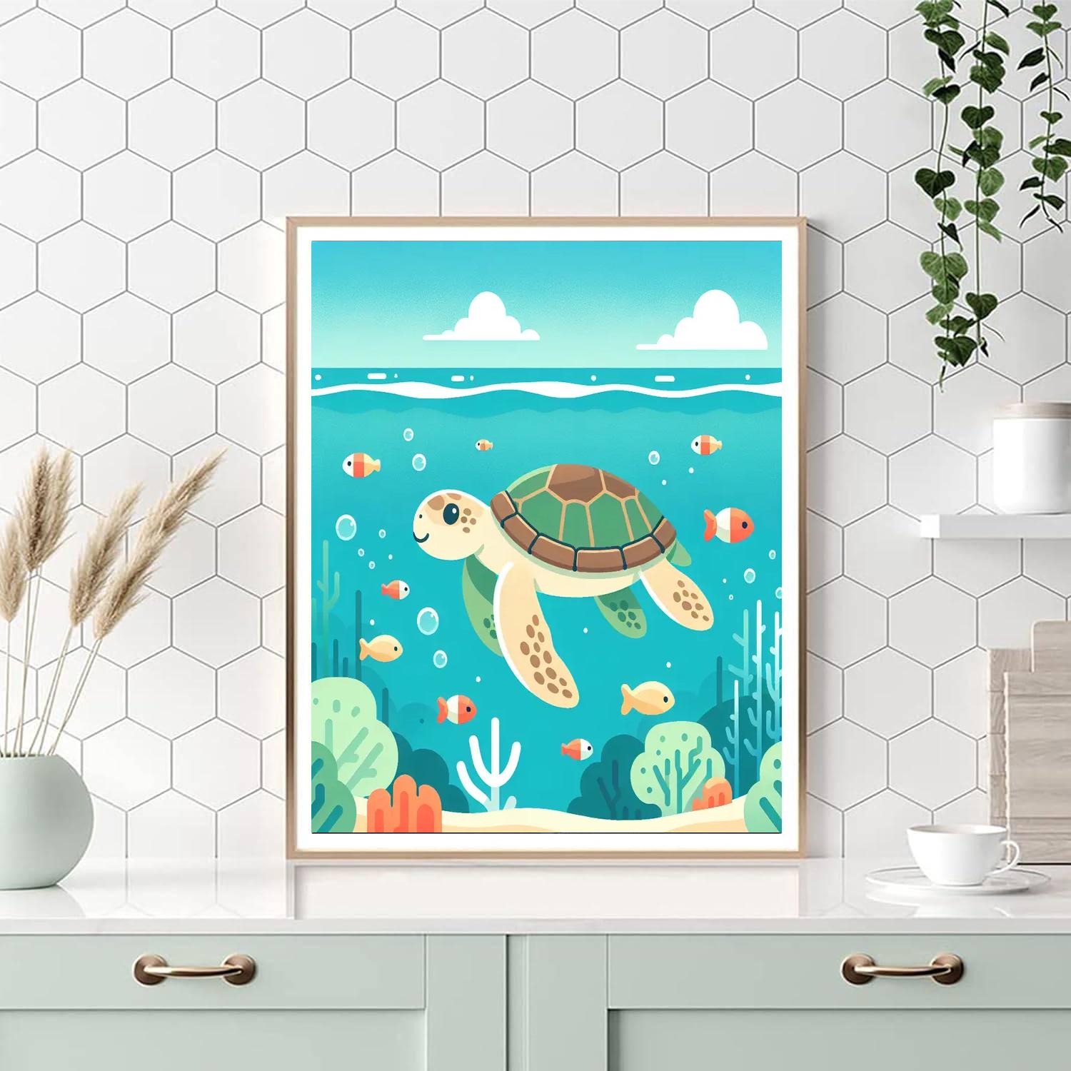 Sea Turtle Journey Numbered Painting Kits
