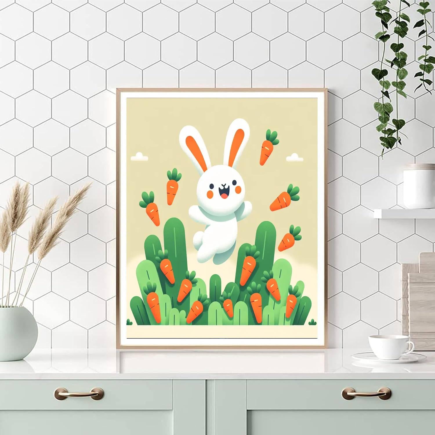 Bouncing Rabbit Paint By Numbers Art