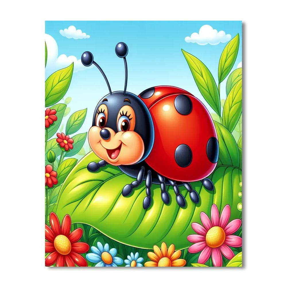 Joyful Ladybug Adventure Paint By Numbers
