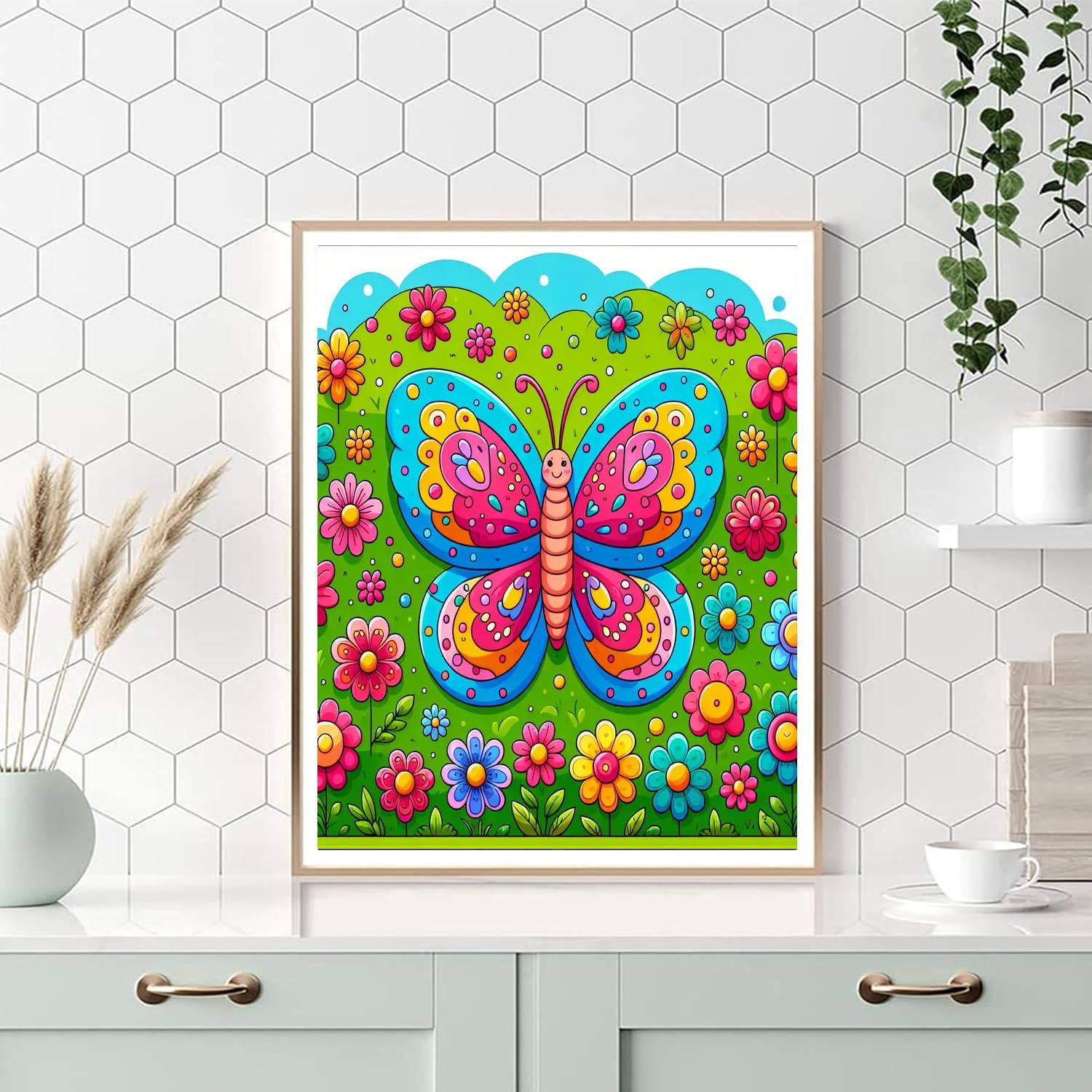 Colorful Butterfly Paint By Numbers Art