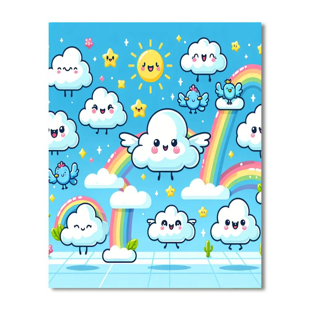 Magical Adventure In The Clouds Number Painting