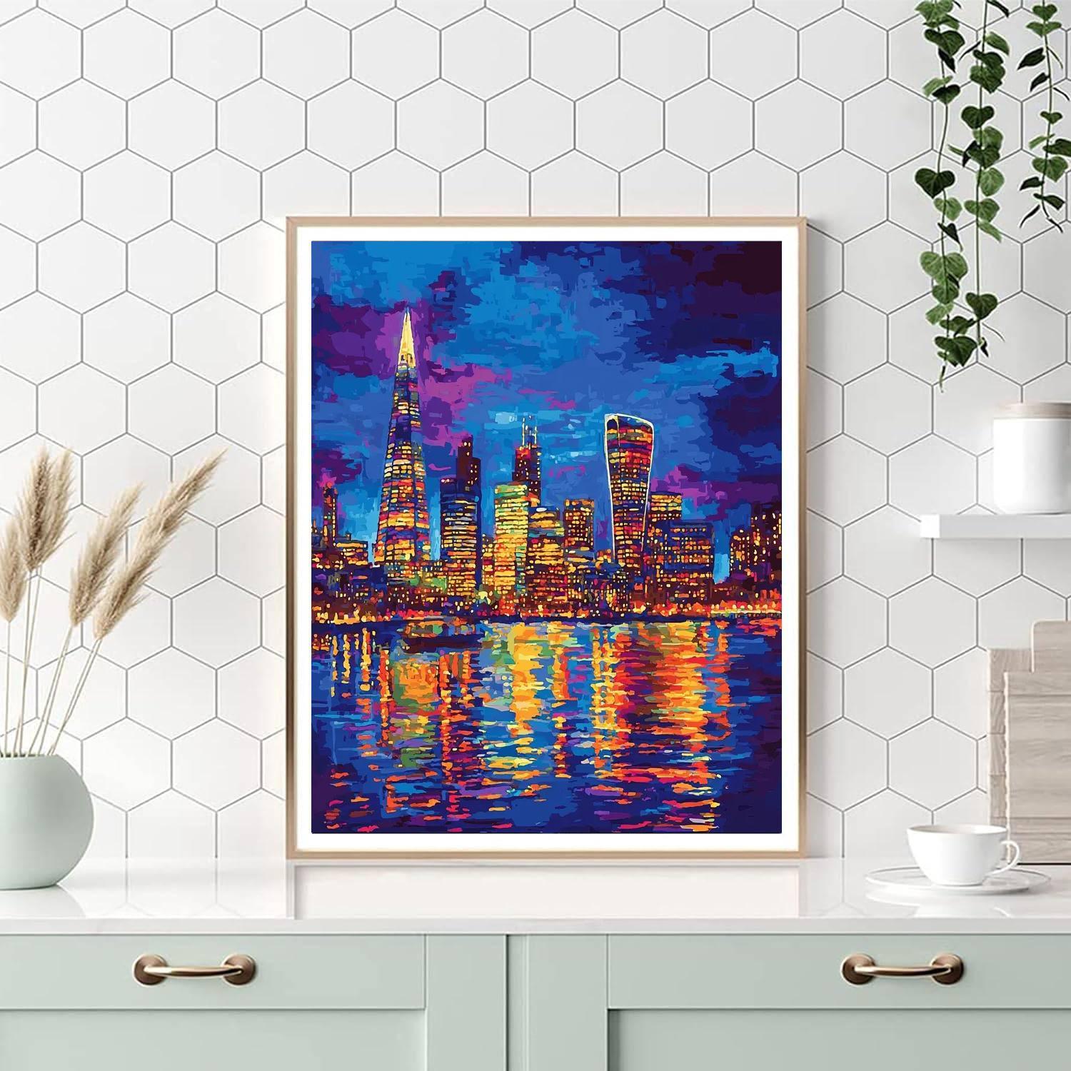 David Hockney Inspired Midnight Citylights  Paint By Numbers