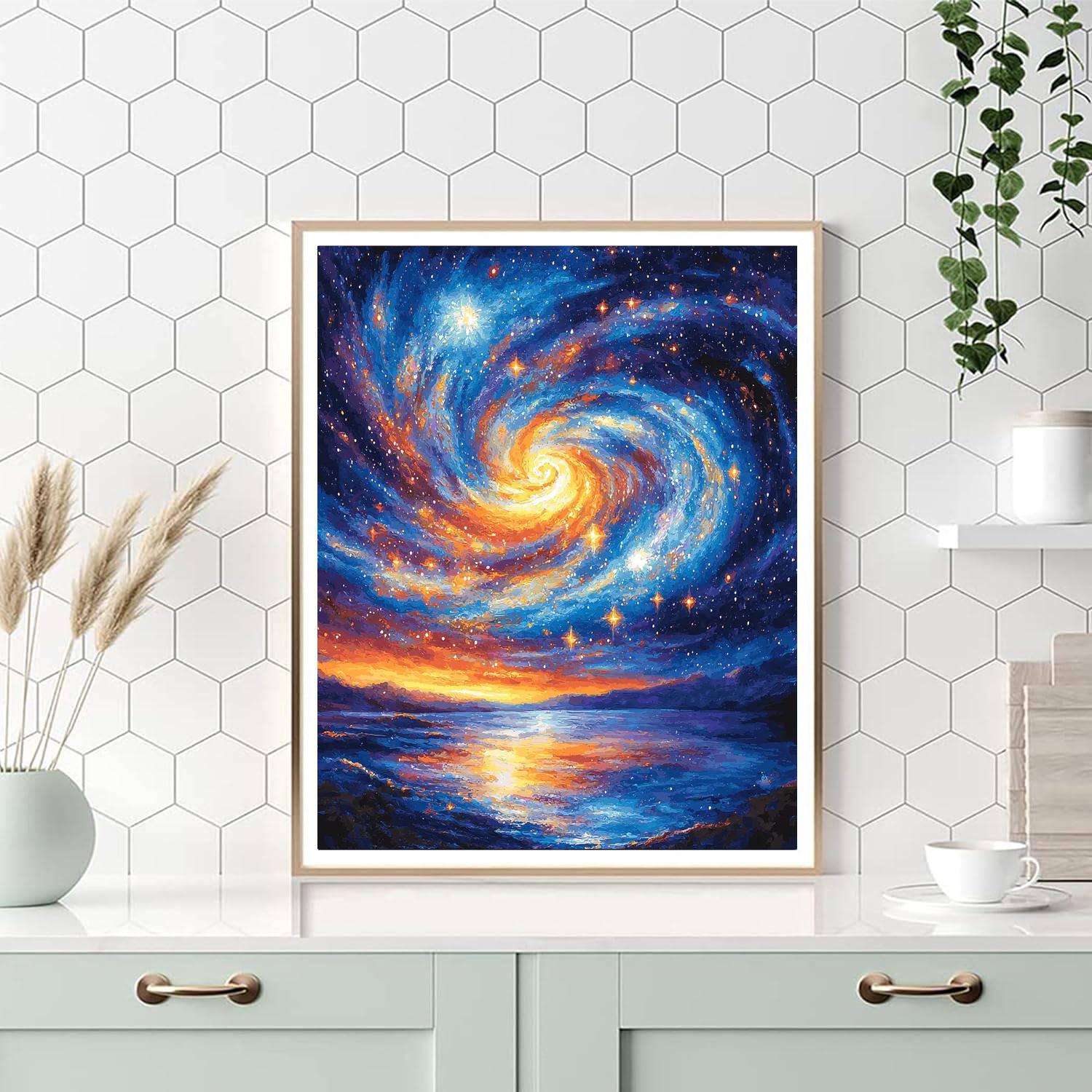 Vincent Van Gogh Inspired Majestic Cosmic Voyage  Paint By Numbers