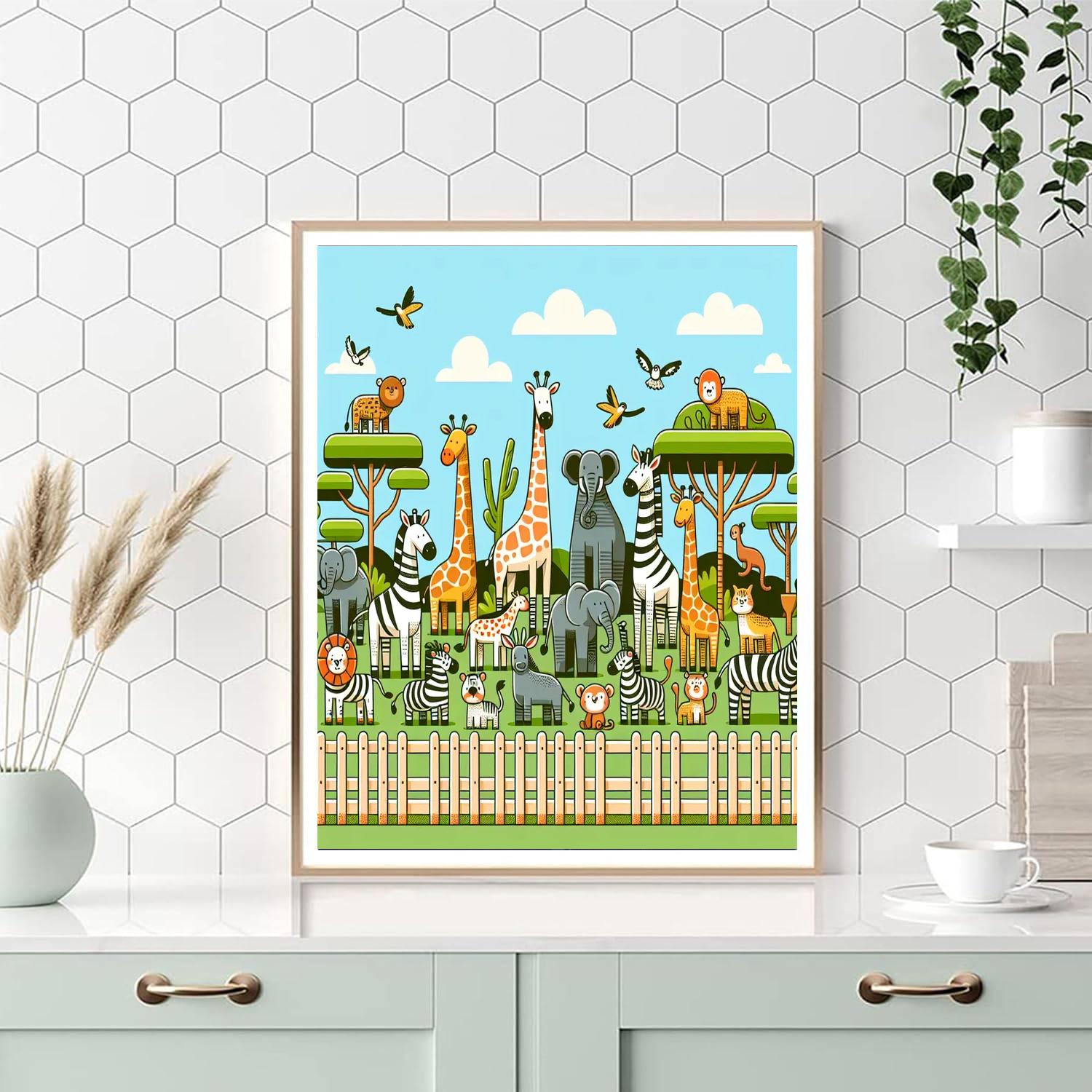 Rainbow Zoo Adventure Painting Number Kit