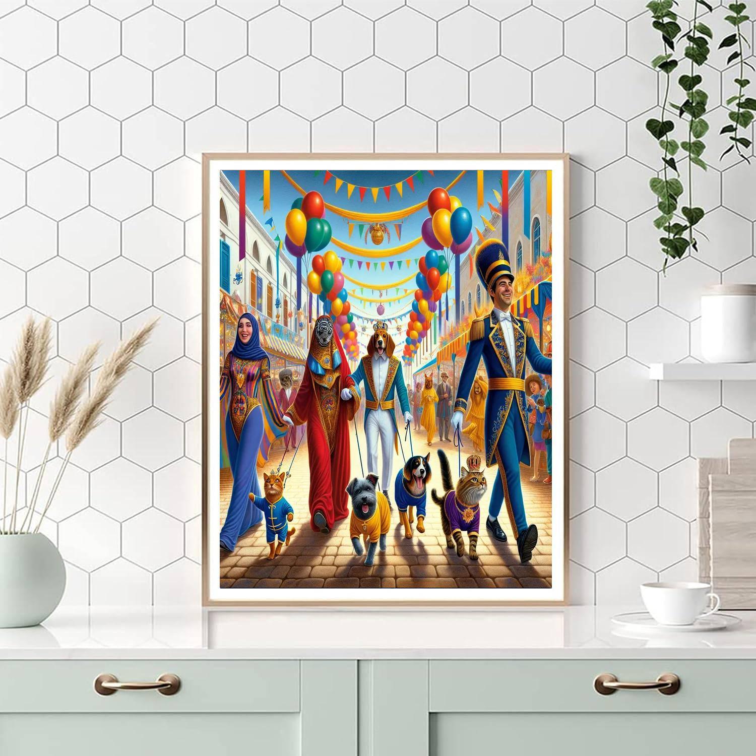 Whimsical Pet Parade Painting By Numbers Kit