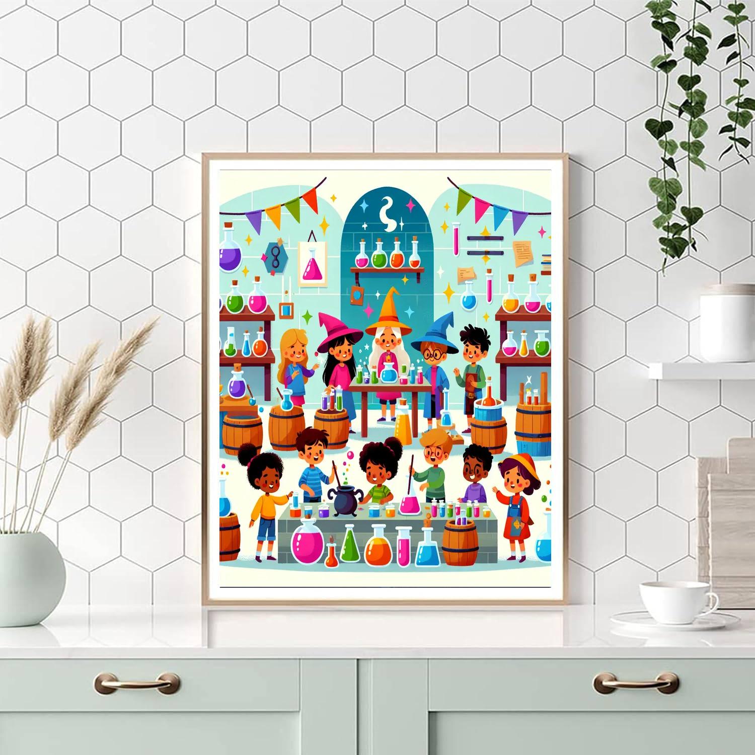 Wizard’s Enchanted Workshop Number Painting