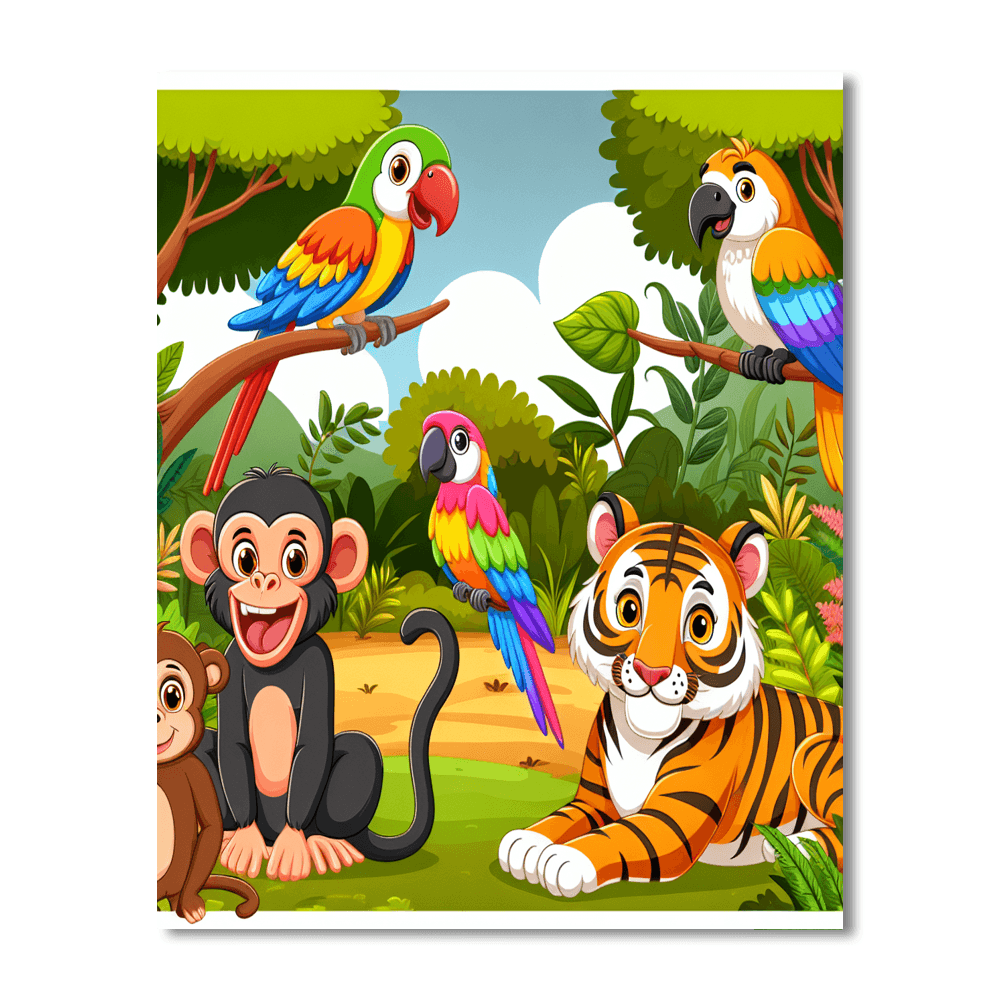 Jovial Jungle Expedition Number Painting