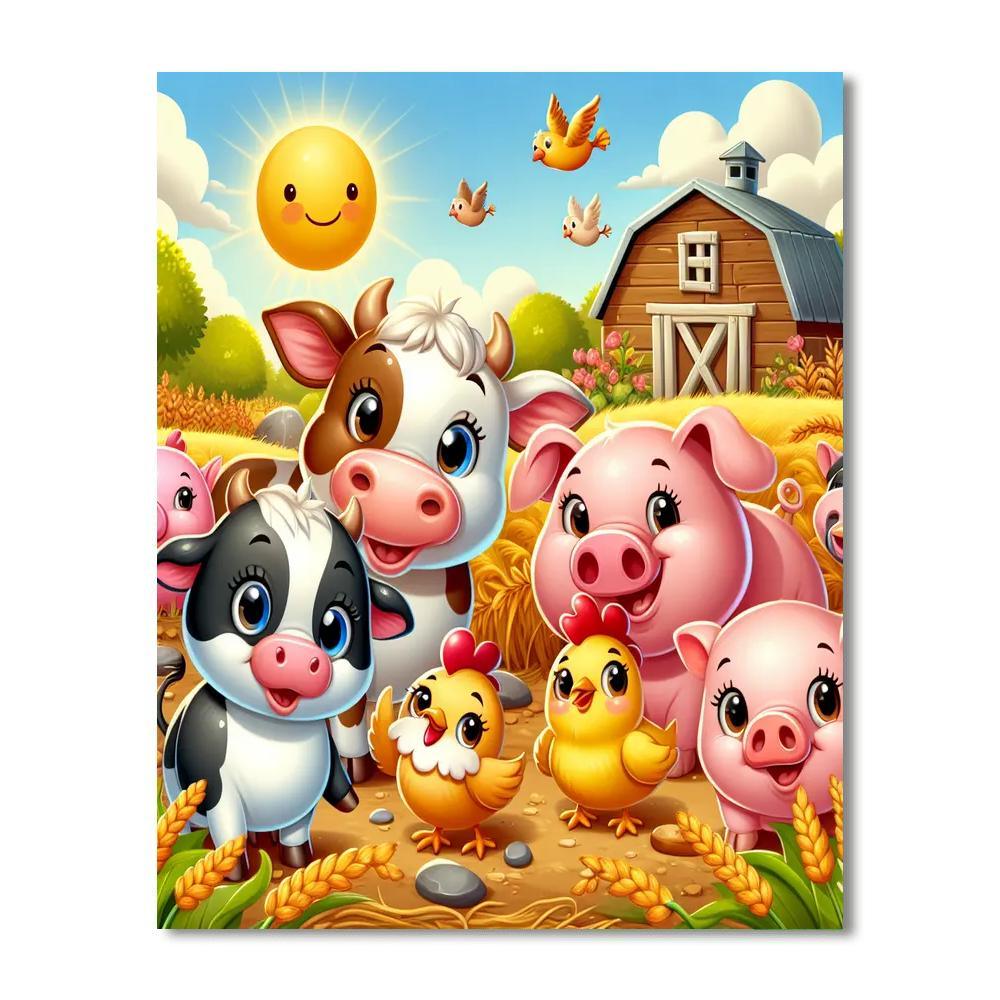 Joyful Animal Farm Paint By Number