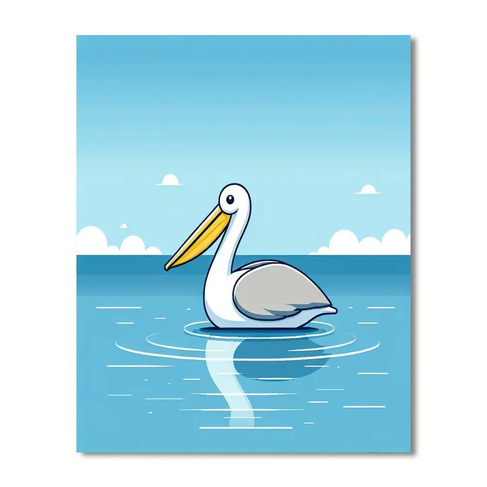 Peaceful Pelican Passage Number Painting