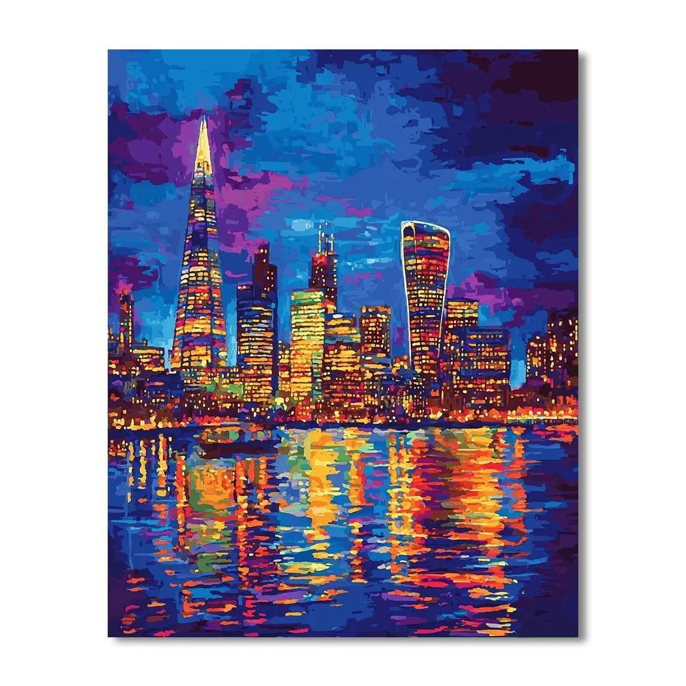 David Hockney Inspired Midnight Citylights  Paint By Numbers
