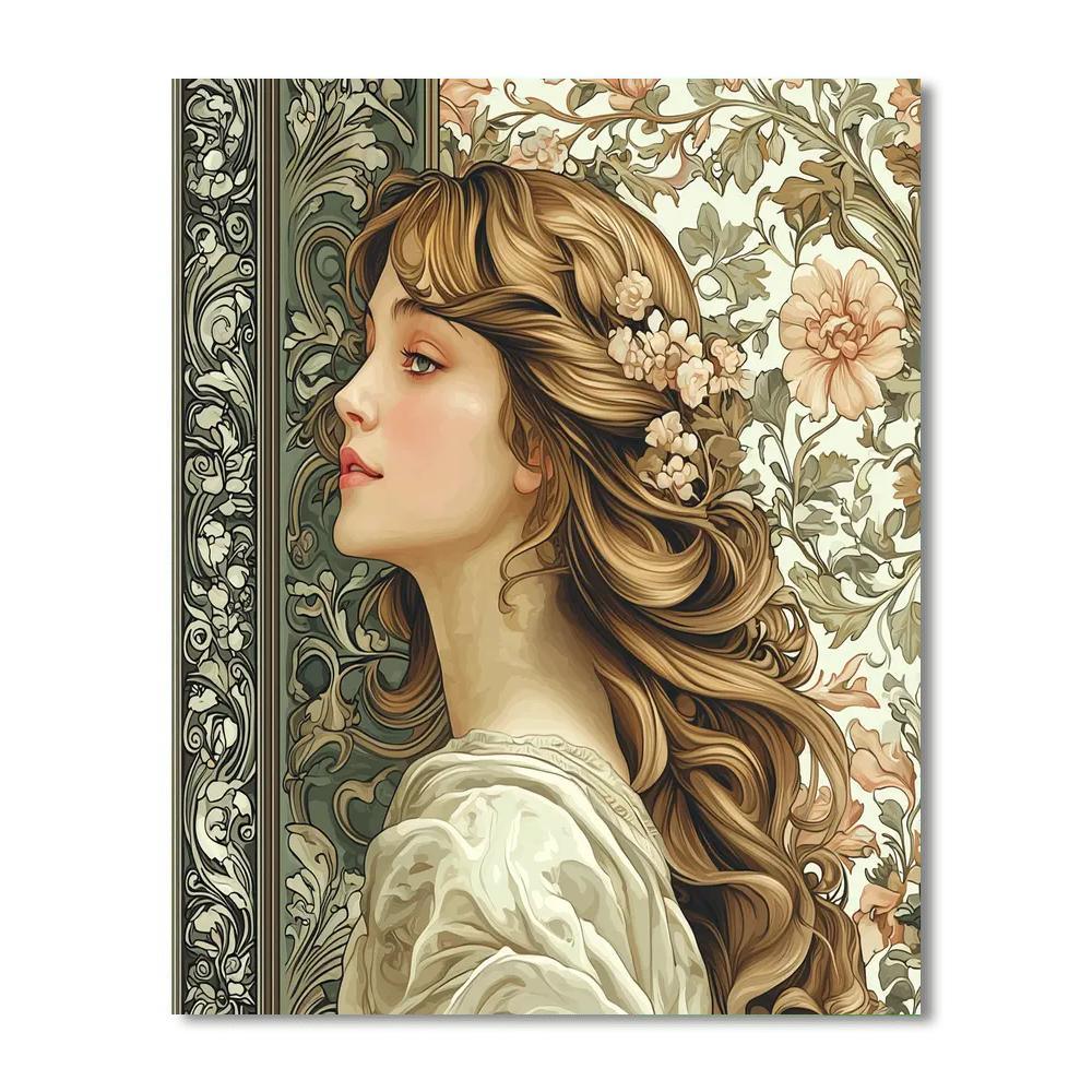 Alphonse Mucha Inspired Ornate Dreamscape  Painting Number Kit