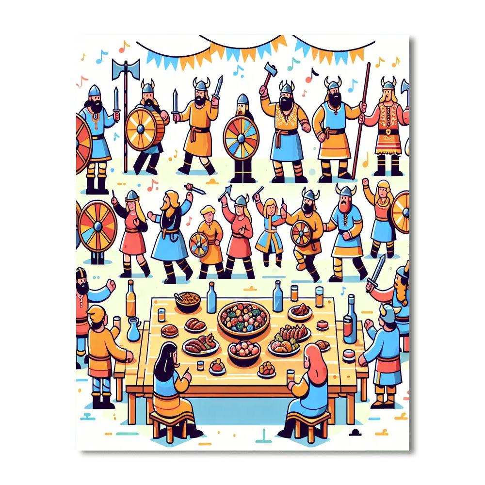 Viking Festival Feast DIY Paint By Numbers