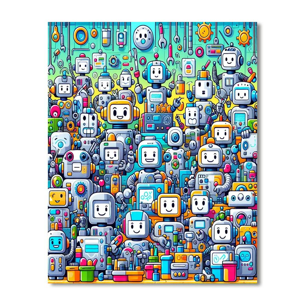 Robot Adventure Expedition Numbered Painting Kits