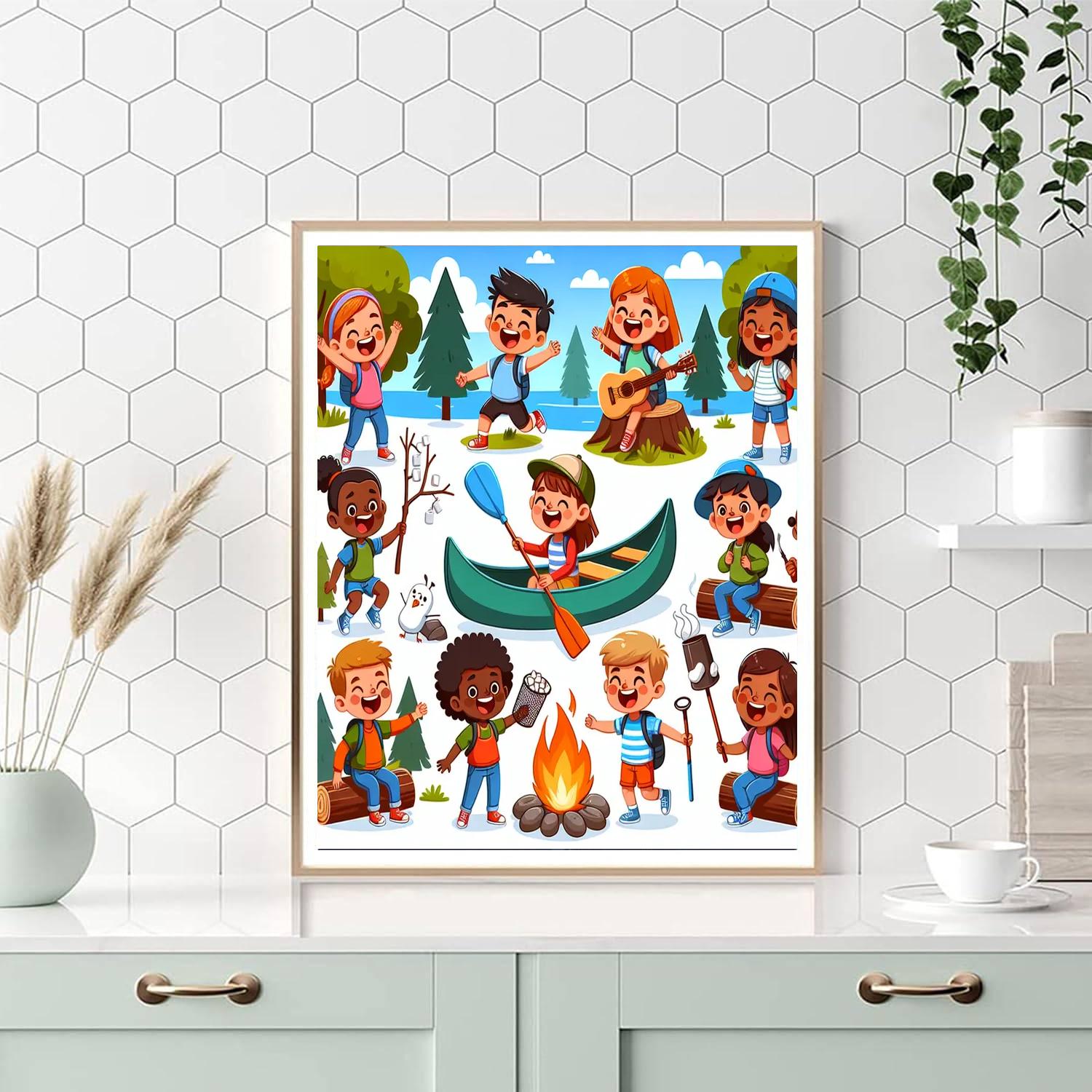 Wondrous Summer Camp Paint By Numbers Art