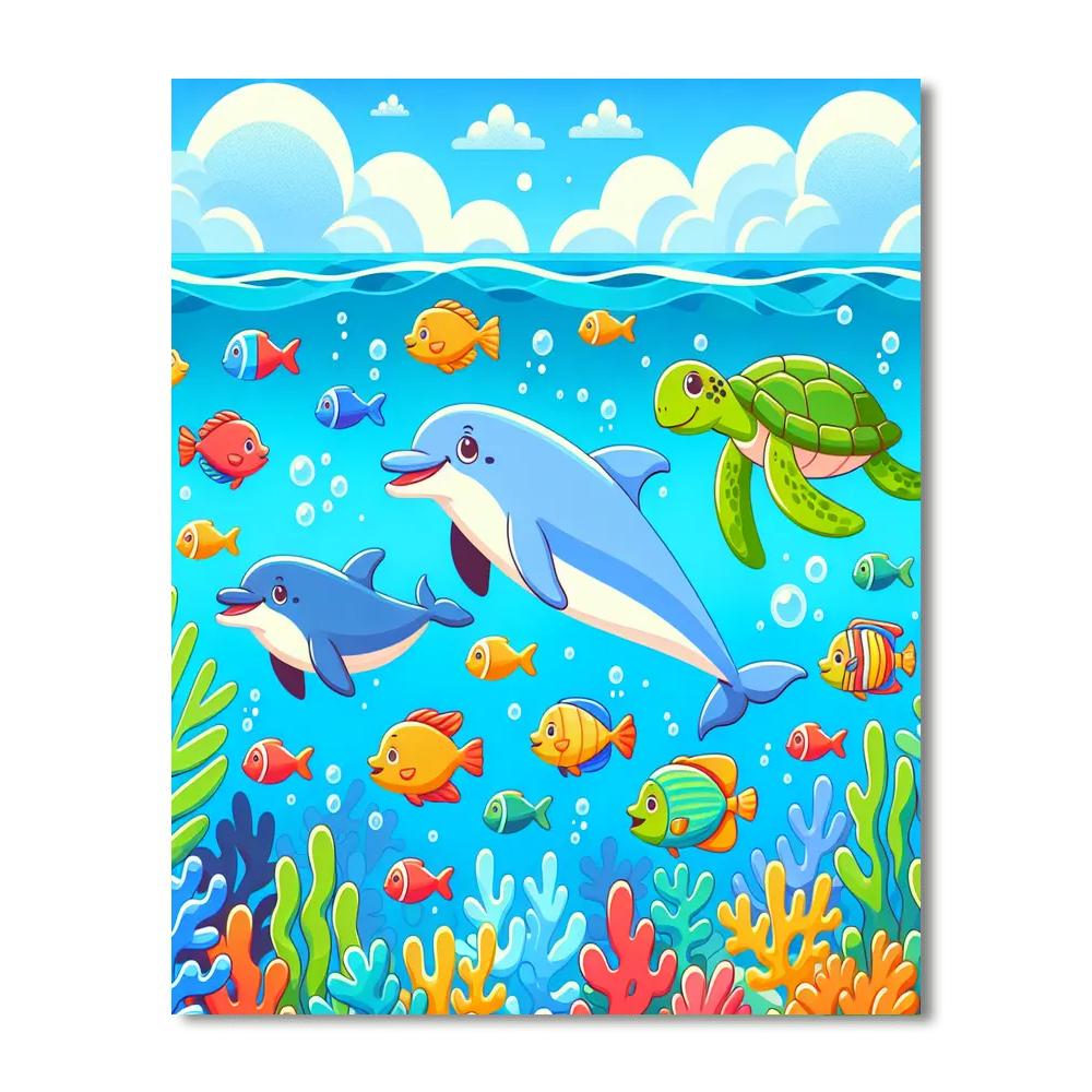 Happy Ocean Creatures Paint By Numbers Kits