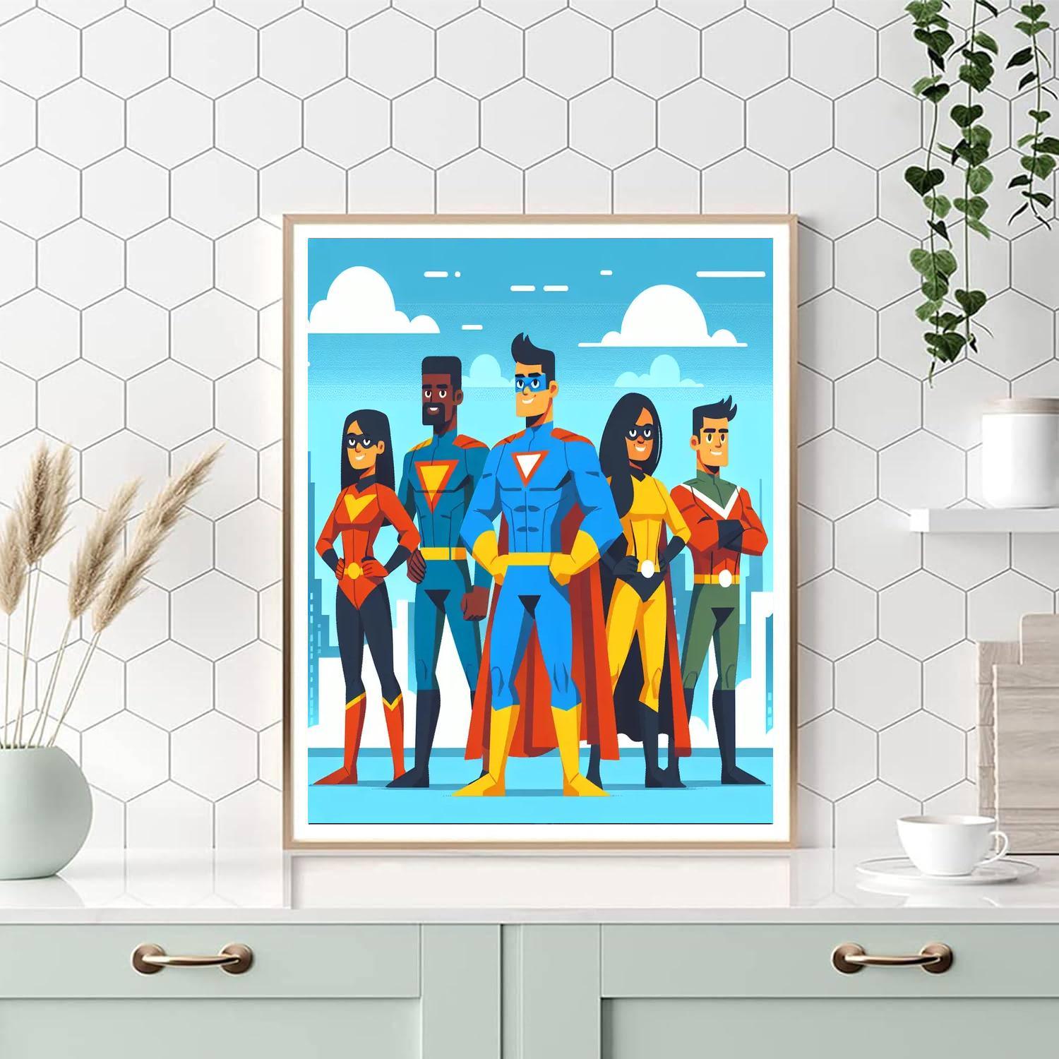 Superhero Friends Unite Paint By Color