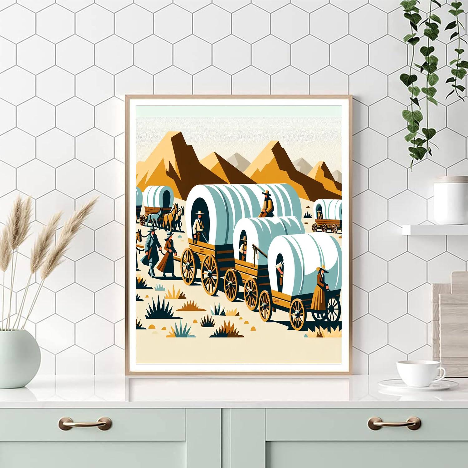 Wild West Wagon Trail Paint By Numbers Art