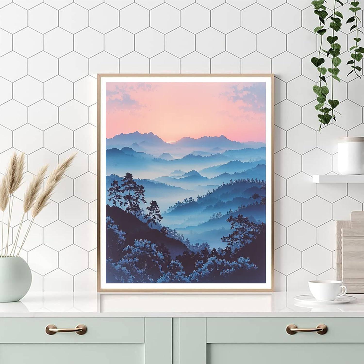 Utagawa Hiroshige Inspired Echoes Of Dawn Light  Number Painting