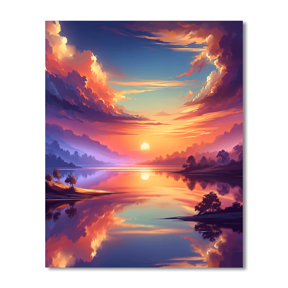 Colorful Sunset Over Water - DIY Painting By Numbers Kit – Artistry Rack