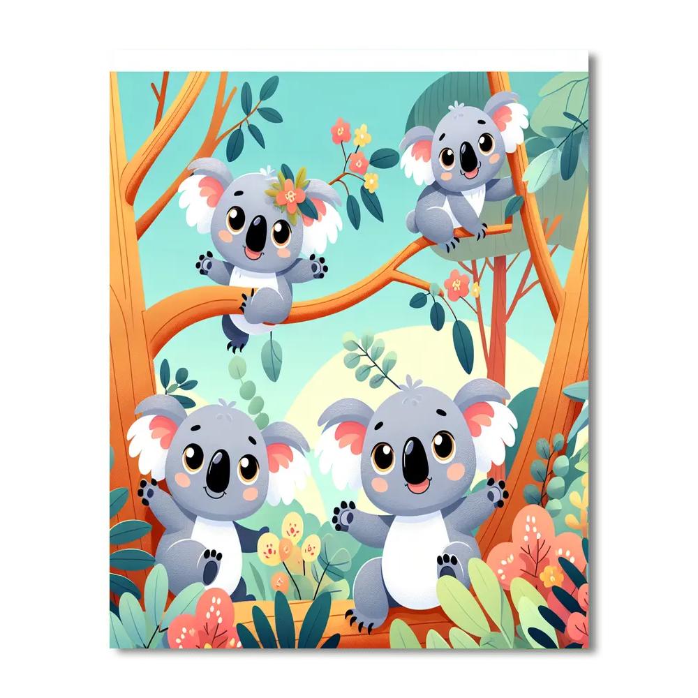 Adventurous Koalas Paint By Numbers Art