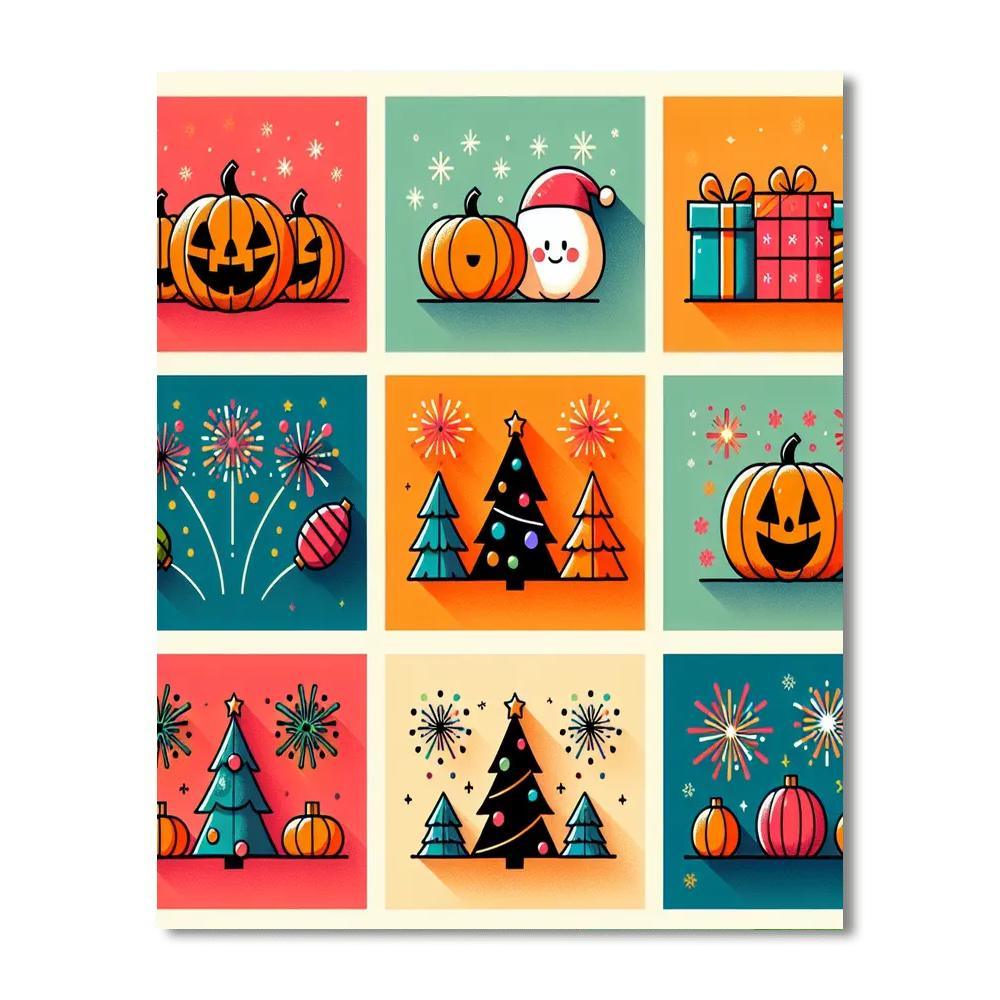 Festive Holidays Painting By Numbers Kit
