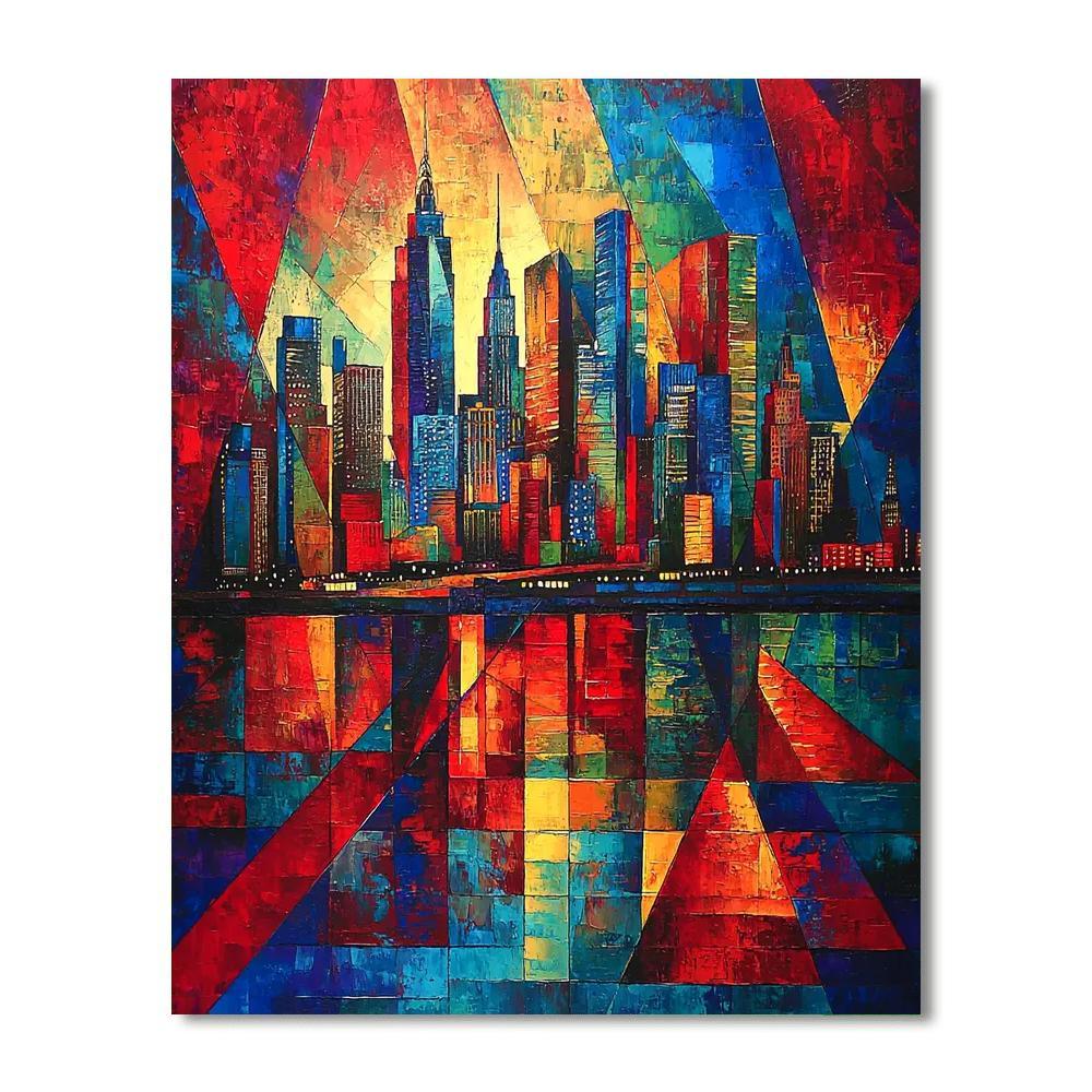 Kandinsky Inspired Ethereal City Skyline  DIY Paint By Numbers
