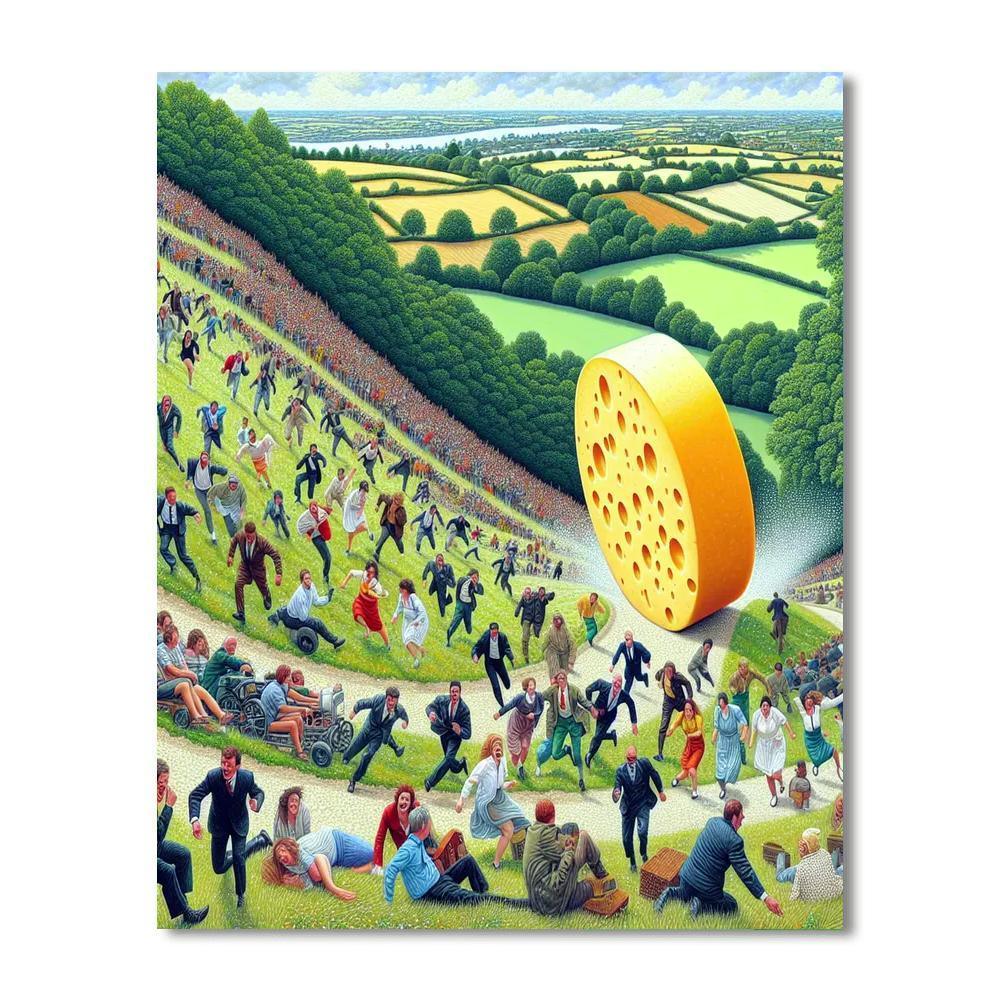 Cooper's Hill Cheese-rolling - Gloucestershire Numbered Painting Kits