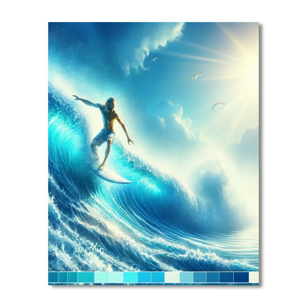 Dynamic Surfing Adventure Numbered Painting Kits