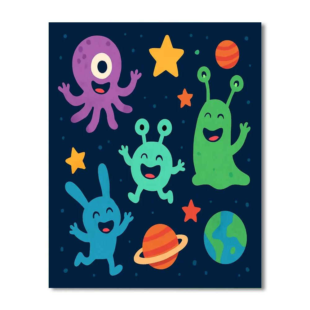 Sparkly Space Adventure Painting By Numbers Kit