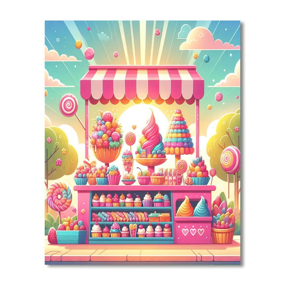 Sweet Treats Stand Paint By Numbers Art