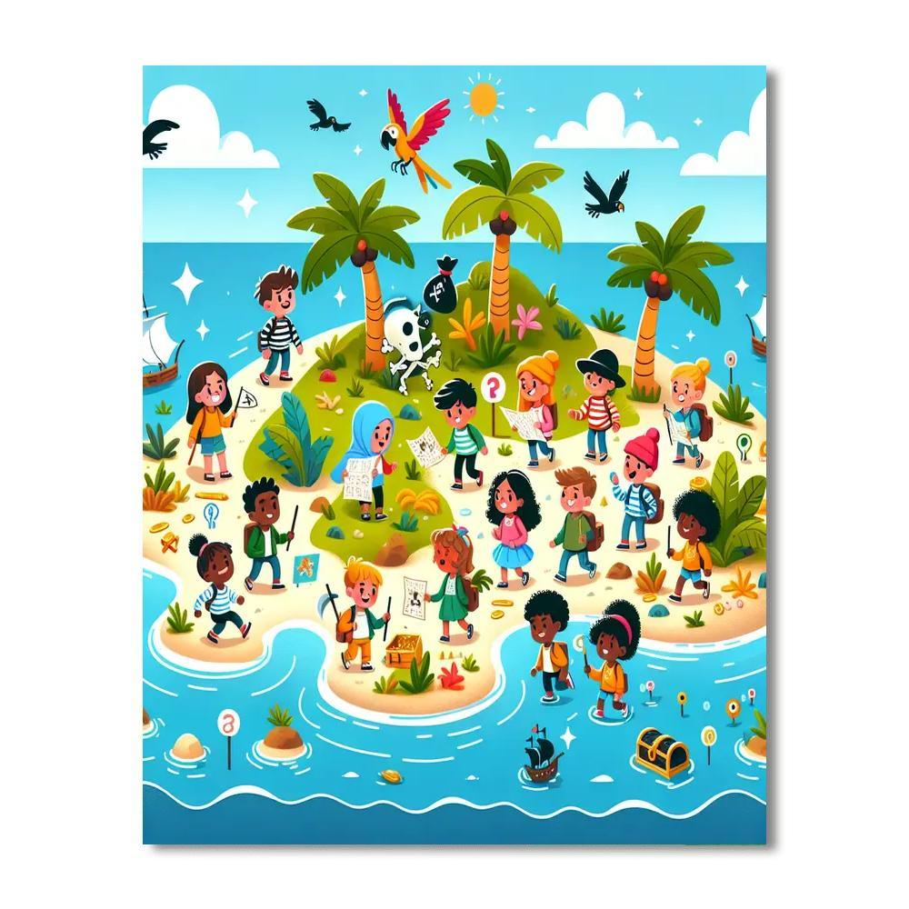 Exciting Adventure Island Painting By Numbers Kit