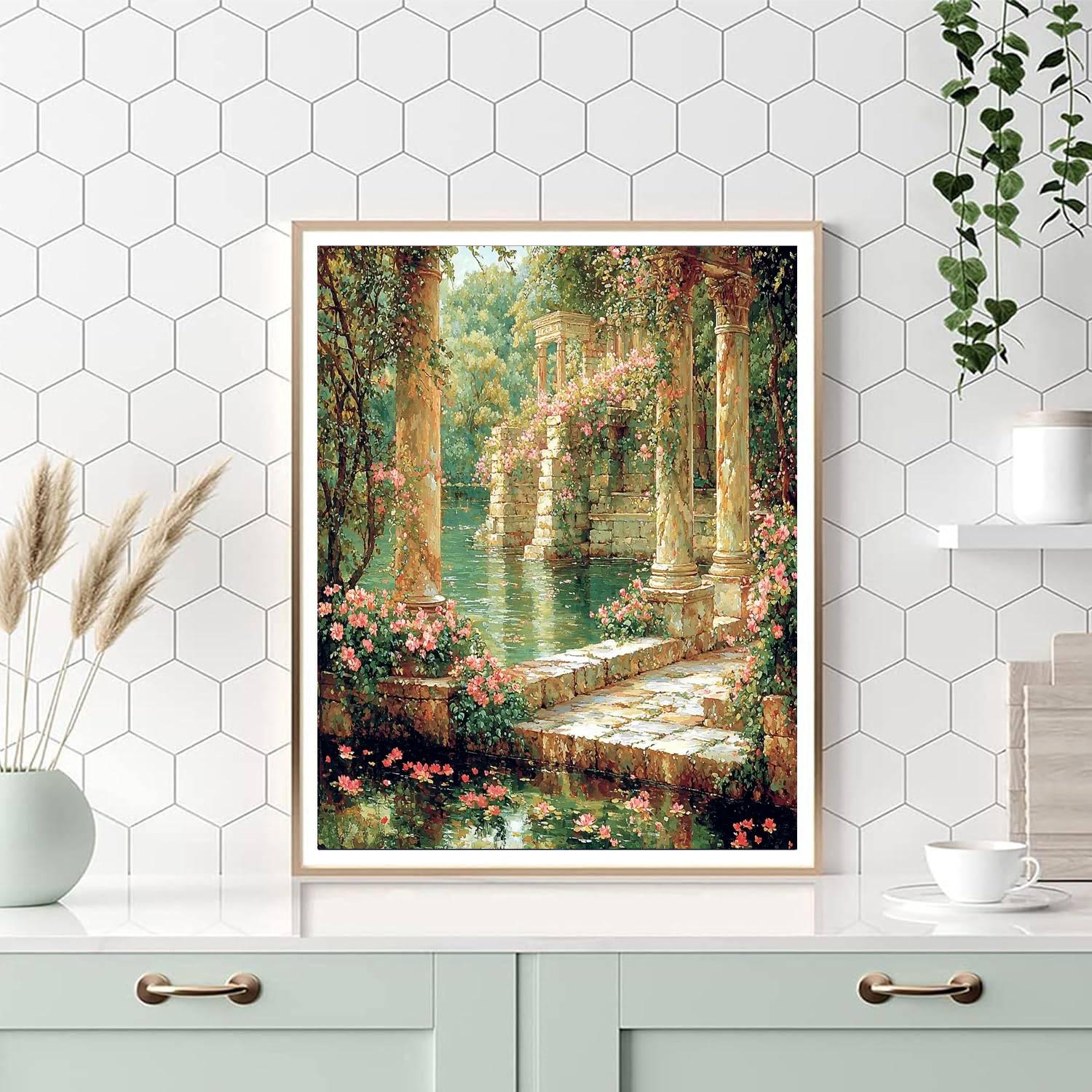 John William Waterhouse Inspired Ancient Ruins In Bloom  Paint By Numbers