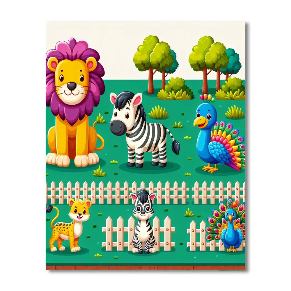 Miniature Zoo Kingdom Painting By Numbers Kit