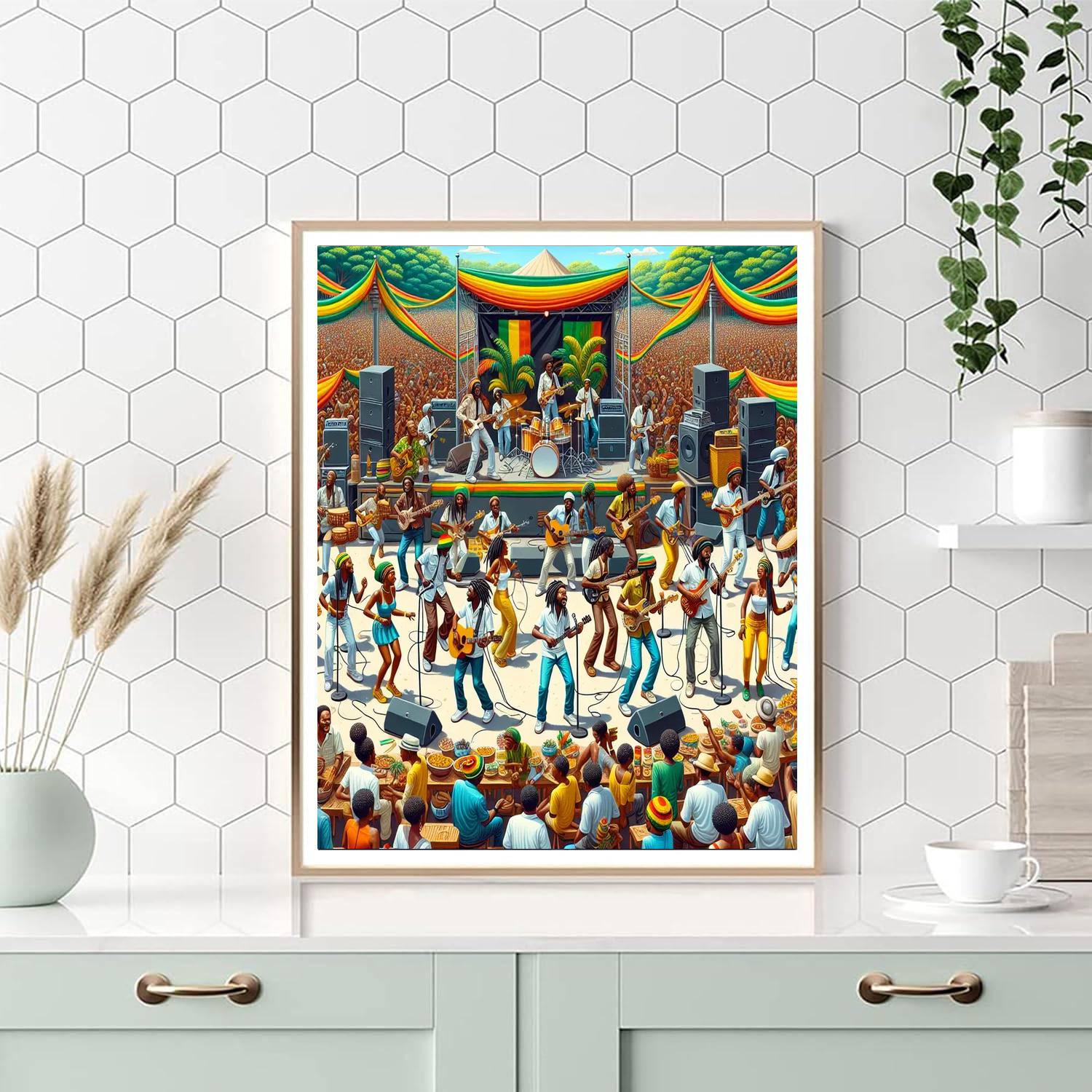 Kingston Reggae Fest - Jamaica Painting Number Kit