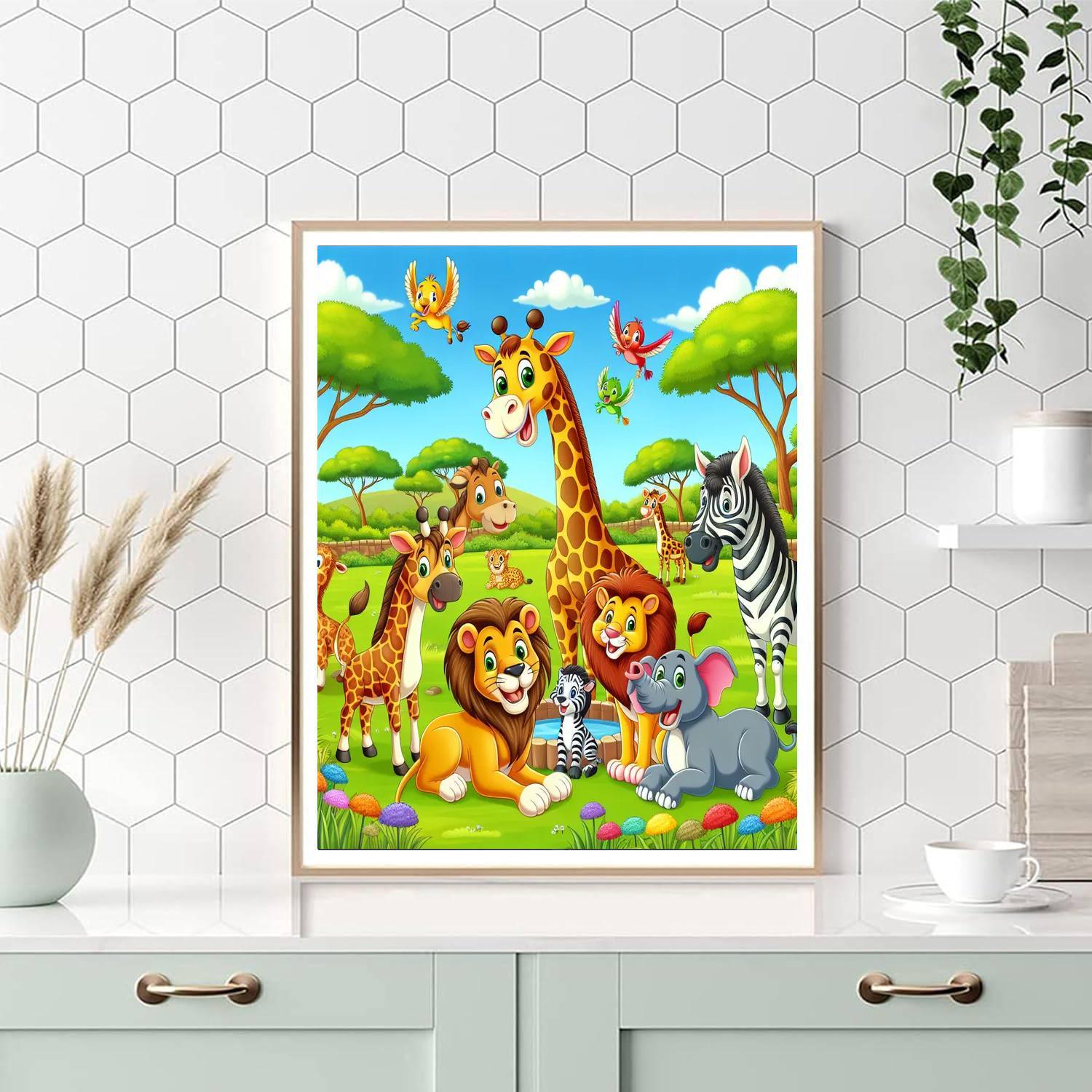 Charming Wildlife Park Paint By Numbers Art