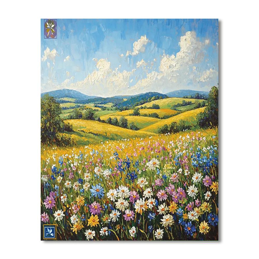 Pissarro Inspired Impressionist Countryside  Number Painting