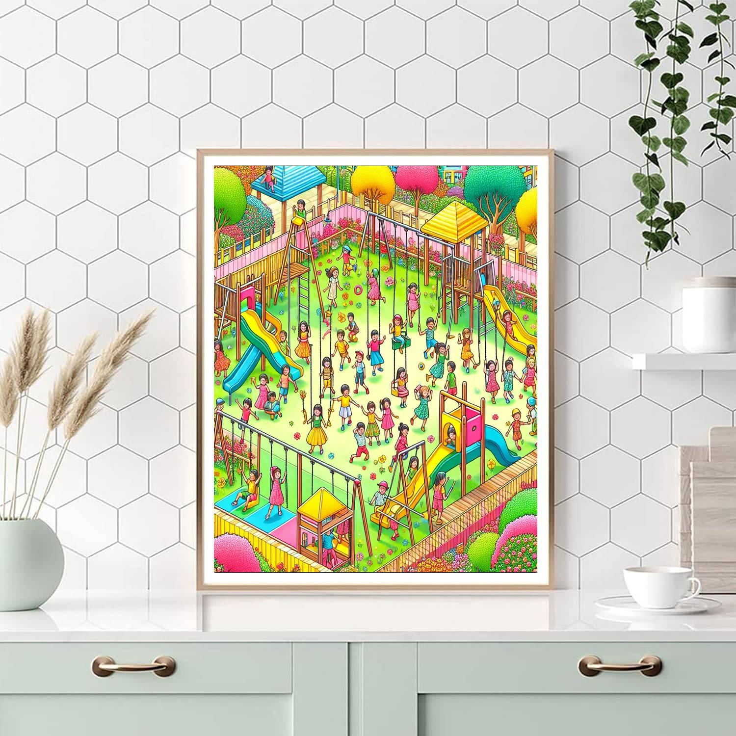 Joyful Children At Play Paint By Numbers Art