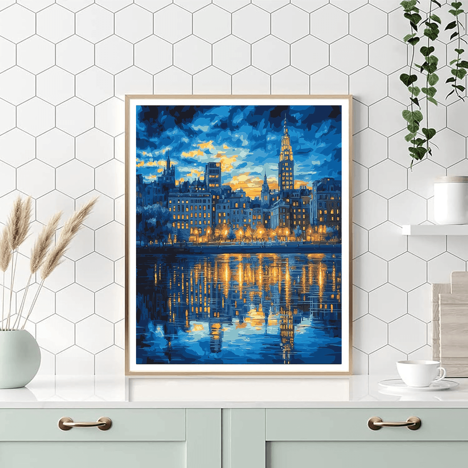 Edward Hopper Inspired Urban Symphony At Dusk  Paint By Numbers